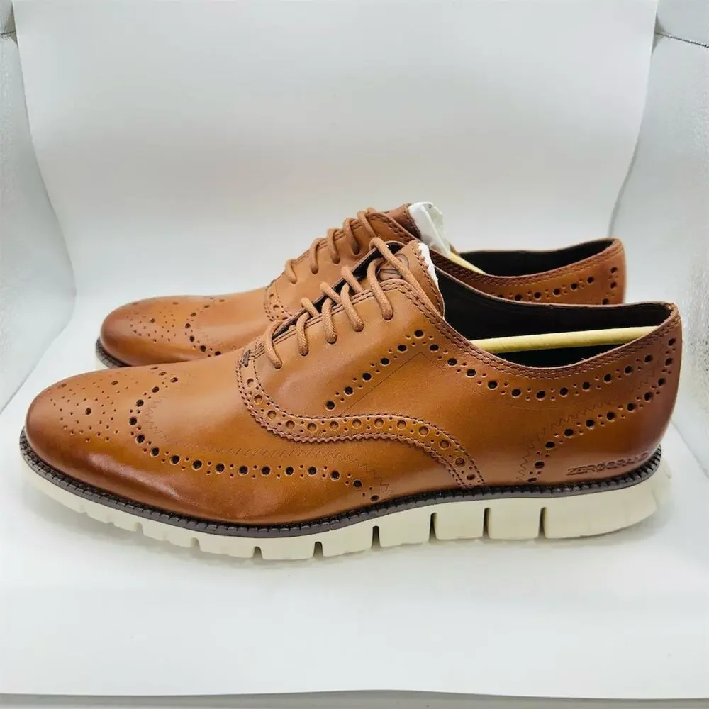 Cole Haan ZERØGRAND Wingtip Oxford Men's Dress Shoes Brown Size 11.5 M